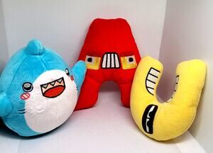 Alphabet Lore Plush Letters A & U Plus "LankyBox Thicc Shark" Plush Series 3